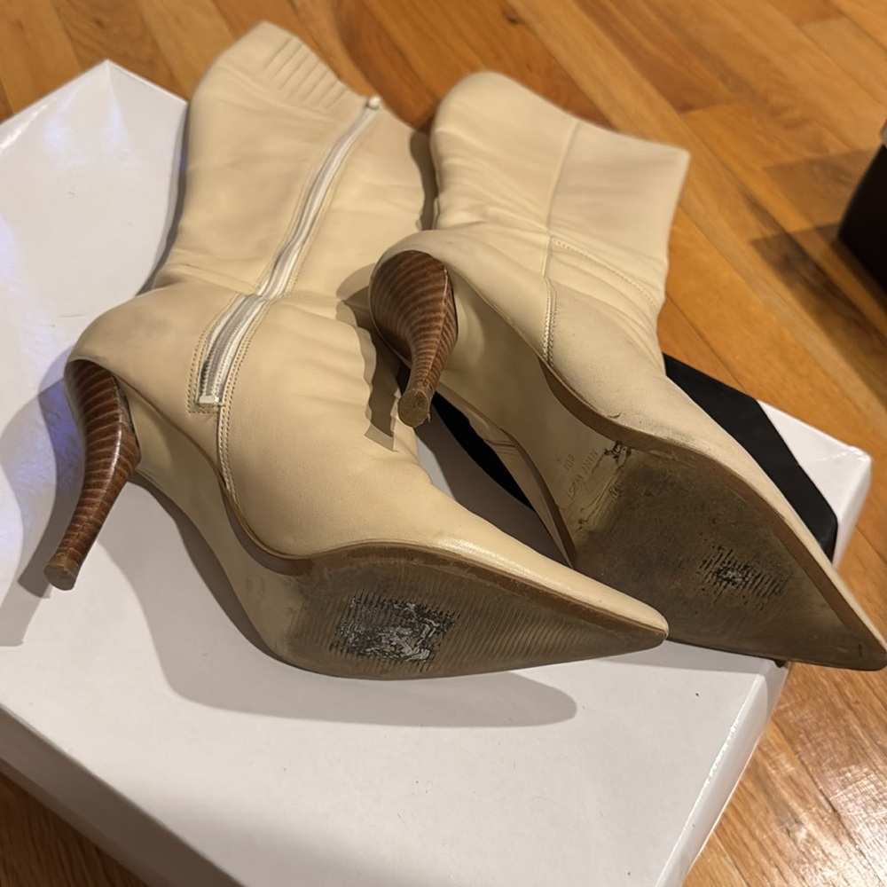 NINE WEST• leather heel pointed boots - Picture 5 of 15